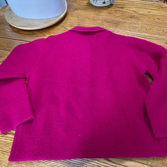 Lisa International boiled wool button front jacket. Size Large. - Picture 11 of 11